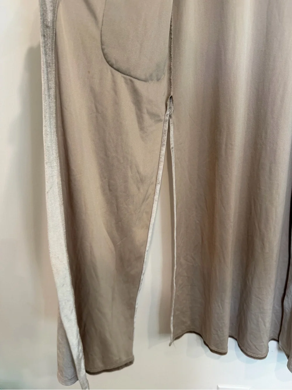 Taupe Velvet Duster Cardigan Long Open Front Maxi Jacket Pockets